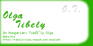 olga tibely business card